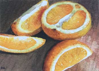Sweet And Juicy Patricia Gergetz West Bend WI watercolor   SOLD